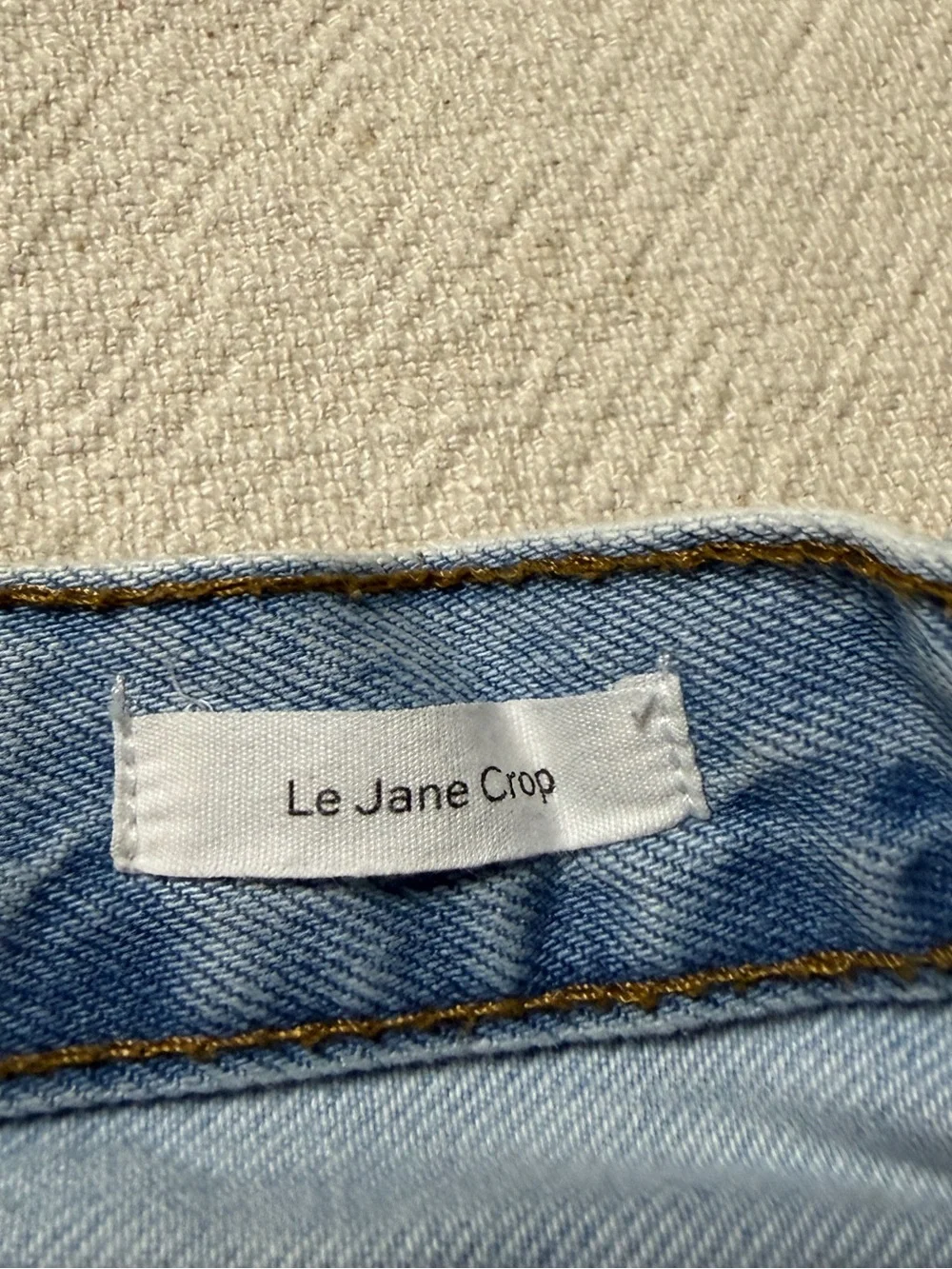 FRAME Le Jane Crop Distressed Jeans 26 Light Blue Wide Leg Boho Coastal - Picture 9 of 12
